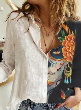 欧美风白色卡通人物印花P