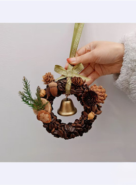 新款 花艺标本摆件手工DIY自制立体包装饰创意礼物圣诞咖啡豆藤环