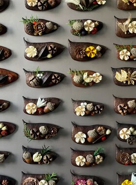 新款 云南大理苍山果实冰箱贴森系磁铁风干刀角豆底座装饰摆件