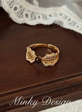 「虎眼凝钻」原创独特绝美虎眼石戒指复古秋冬指环气质手饰开口戒