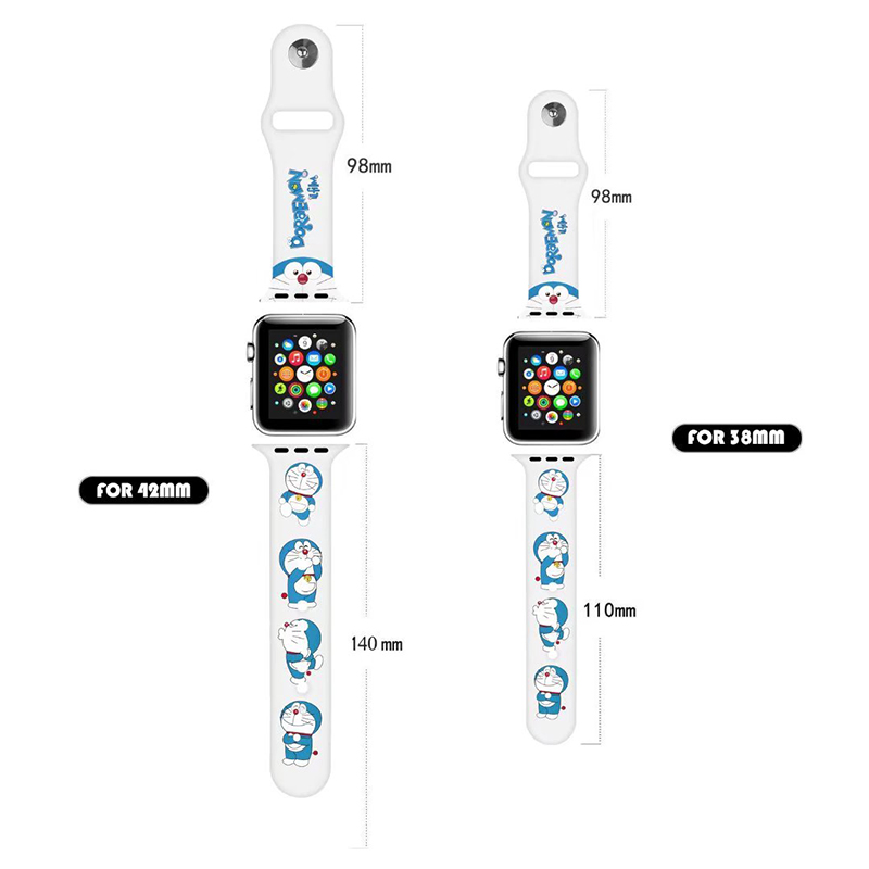 适用苹果AppleWatch7智能手表表带iWatch4/5/6/SE腕带硅胶哆啦A梦 - 图0