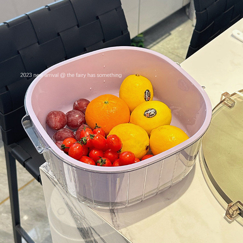 双层洗菜盆沥水篮厨房家用客厅茶几塑料水果果盘篮子盆子淘菜盆篮,淘宝优惠券,粉丝福利购,淘宝优惠卷