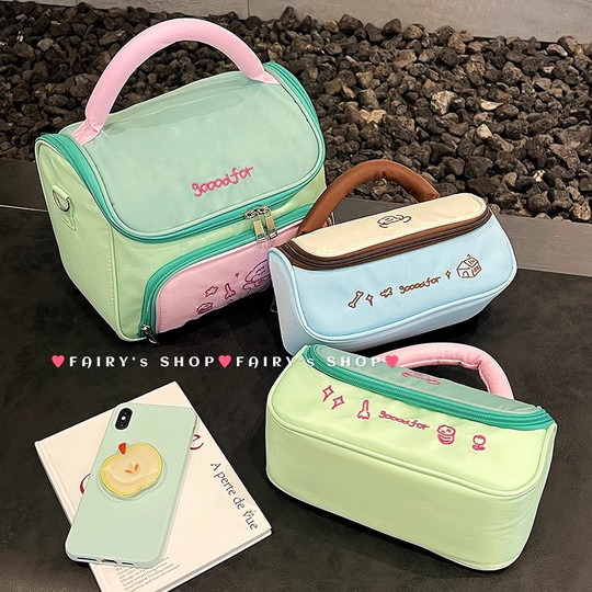 多巴胺化妆包大容量分区装护肤品收纳包旅行洗漱包外出便携手提包