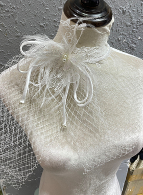 贝壳羽毛颈链项链婚纱礼服饰品造型配饰发饰网格项链花朵头饰新娘