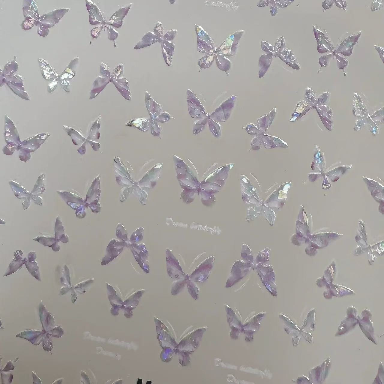 小款贝壳光美甲蝴蝶贴纸极光紫色高级网红指甲贴纸浮雕蝴蝶结款,淘宝优惠券,粉丝福利购,淘宝优惠卷
