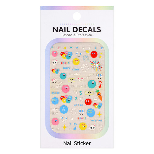 五月天应援美甲贴纸5D浮雕数字可爱卡通mayday图案指甲贴纸饰品贴 - 图3