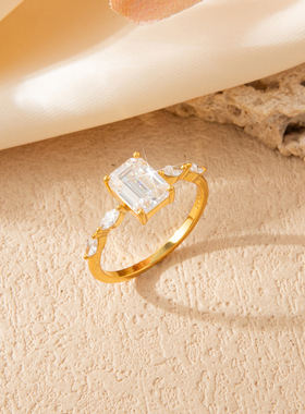 S925银莫桑石情侣对戒