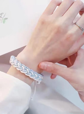 小众设计高级感黑色编织手绳男女学生日韩土酷嘻哈情侣手链潮