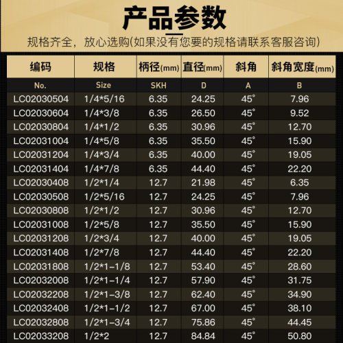 浪潮45°度斜角刀木工新型工具斜边倒角铣刀雕刻机修边机刀头大全-图3