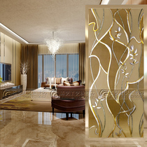 Art Glass Eurostyle Genguan Bifacial Frosted Steel Chemical Process Glass Cabinet Screen Doorway Xuanguan Skyrising