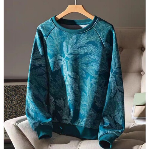 做衣服的纸样1034款气质宽松印花插肩袖卫衣裁剪设计样版图DIY1:1 - 图3