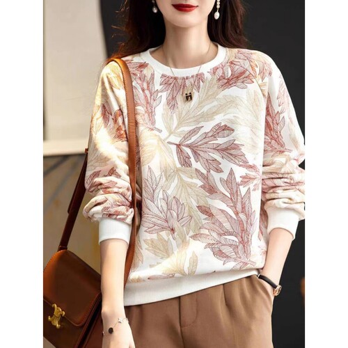 做衣服的纸样1034款气质宽松印花插肩袖卫衣裁剪设计样版图DIY1:1 - 图2