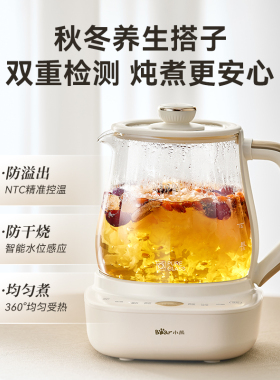 小熊全玻璃养生壶防磕碰护底