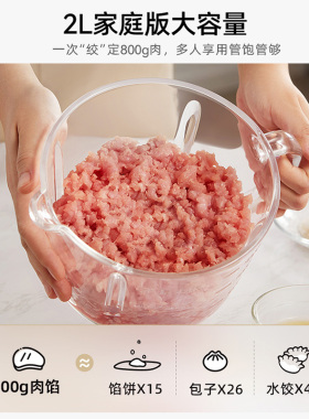 小熊绞肉机家用电动切碎机多功能料理机小型绞肉馅蒜蓉碎肉机新款