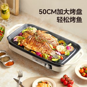 小熊烤肉锅电烤盘家用烤肉炉烤鱼盘电烤炉分体室内轻烟烧烤户外