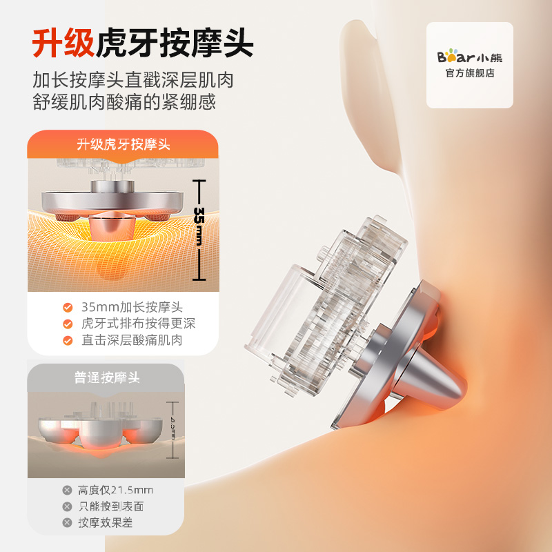 小熊颈椎按摩器腰部背部颈部肩颈疏通神器电动滚轮压迫神经按摩仪