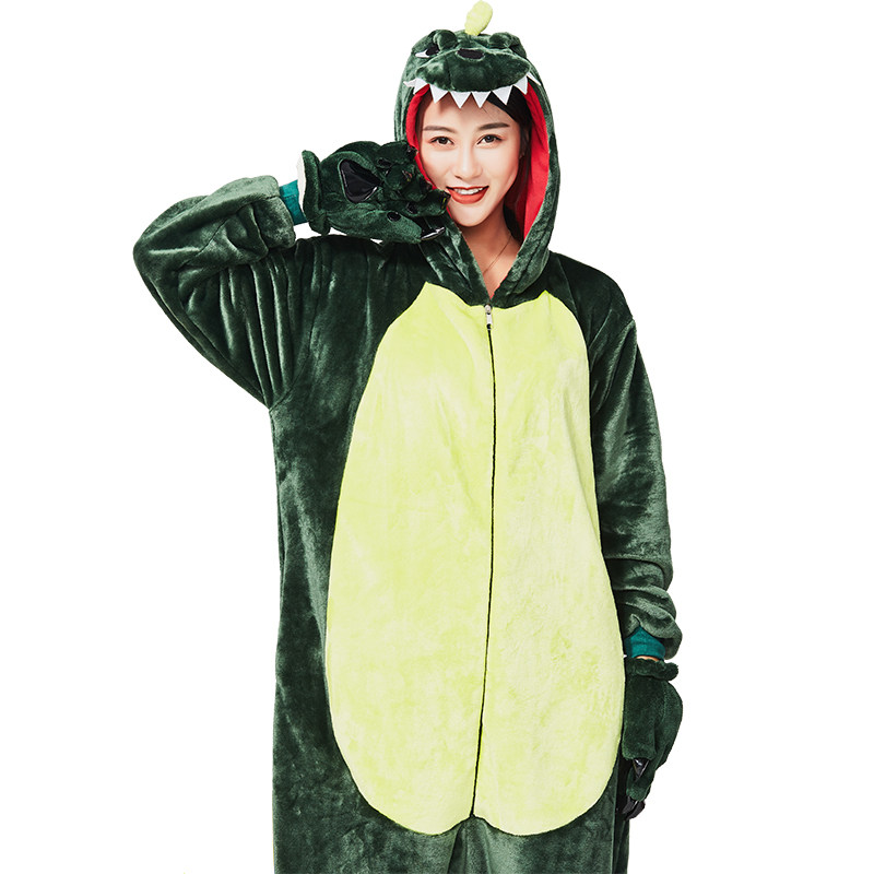 动物卡通连体恐龙男女秋冬季睡衣 zakle星订制睡衣/家居服套装