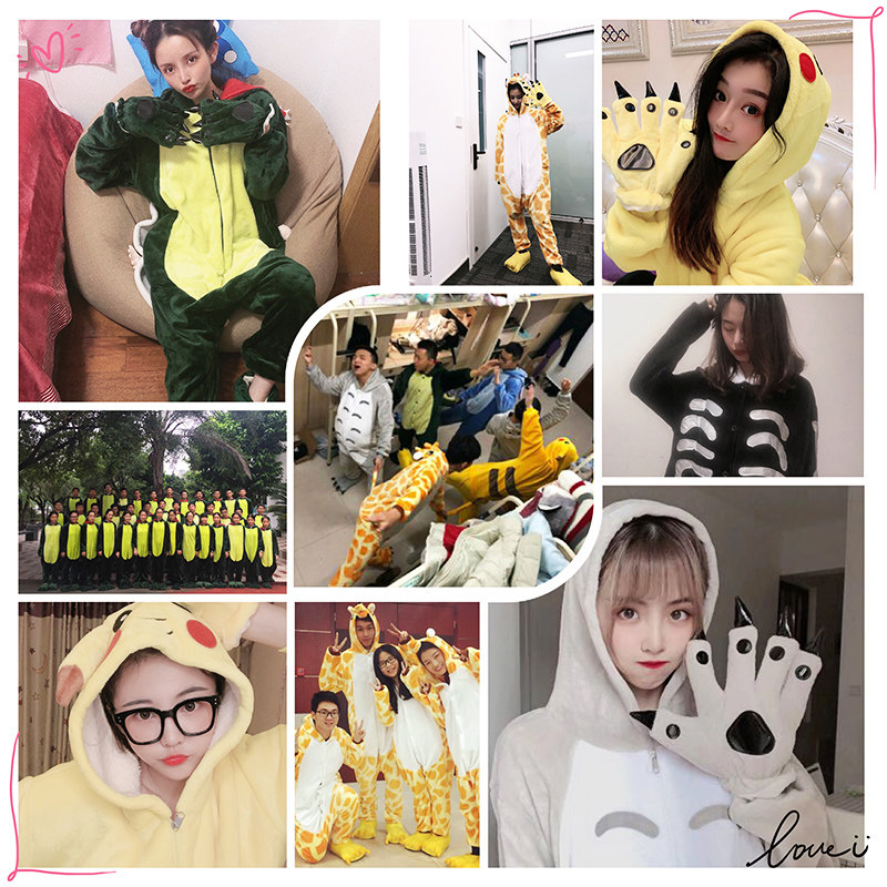 情侣男春秋动物连体卡通动漫睡衣 zakle星订制睡衣/家居服套装