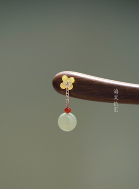 新中式荷花檀木发簪百搭盘发