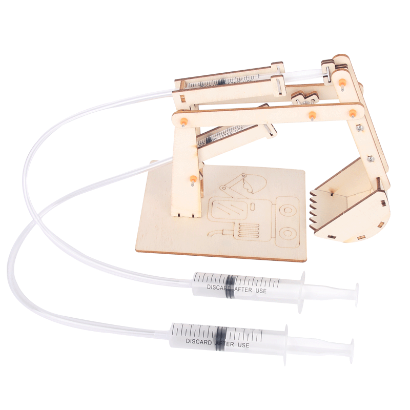自制气液压活塞挖掘机科技小制作小发明DIY科学实验模型手工材料-图0
