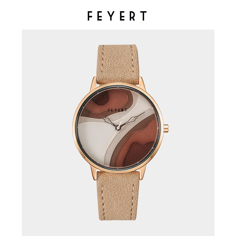 正品FEYERT原创艺术设计高级感石英表男女学生新款潮时尚手表小众 - 图2