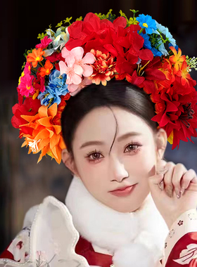 簪花材料包diy绢布簪花民族风