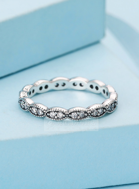 pandora潘多拉925银纯正闪耀枝叶戒指透明190923CZ