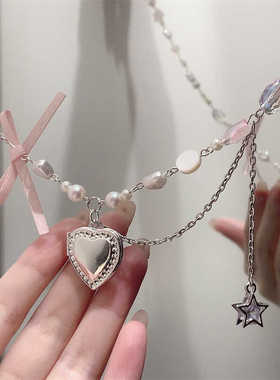 小红薯【春日处方】博主同款蝴蝶结串珠爱心项链吊坠星星