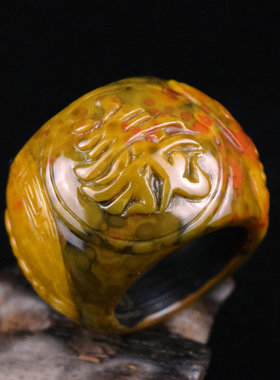 战国红玛瑙原矿石跑环扳指锁骨链