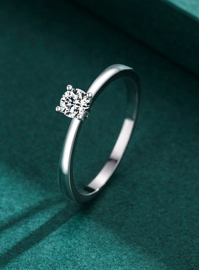 法国chrry koops925银经典四爪戒指小巧精致单钻优雅个性百搭手
