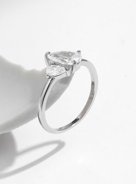 法国chrry koops925银交织的爱戒指轻奢chic风设计感水滴闪钻指环