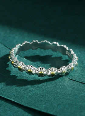 法国chrry koops925银小雏菊花朵戒指甜美清新百搭风高级感太阳花