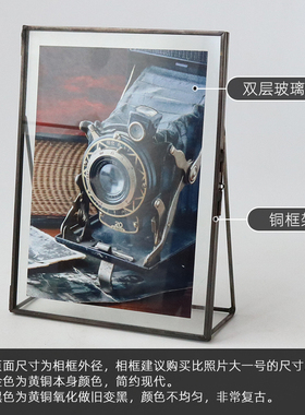 办公室摆件复古透明植物玻璃相框