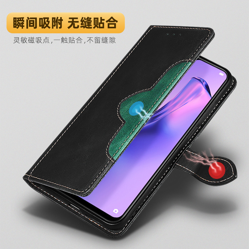 oppoa11手机壳新款oppo a9x保护套a8翻盖式皮套a7x双面保护真皮a7n创意磁吸扣外壳0pp0A5男士女商务磨砂耐脏-图1