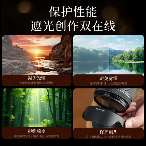 JJC 适用佳能RF 16-28/15-30mm遮光罩微单相机R8 R7 R10 R5 R6 R3镜头配件RF 16-28/15-30 IS STM 替代EW-73E - 图3
