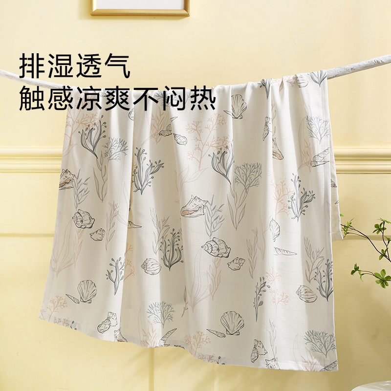 竹纤维盖毯毛巾被夏季空调沙发毯子单双人冰丝薄款宿舍午睡夏凉被