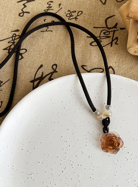 新中式山茶花复古项链