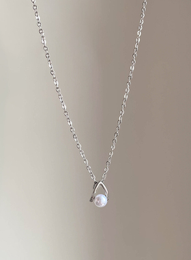 珍珠款吊坠项链女轻奢