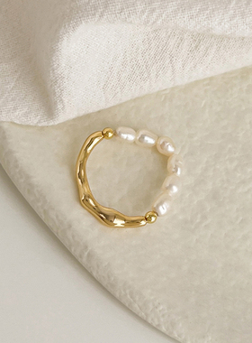 小众设计戒指轻奢珍珠款