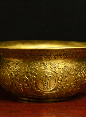 铜聚宝盆香炉工艺摆件