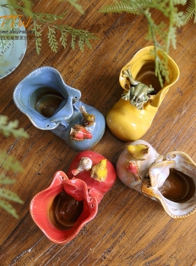 美式风小靴子多肉大头鞋立体动物