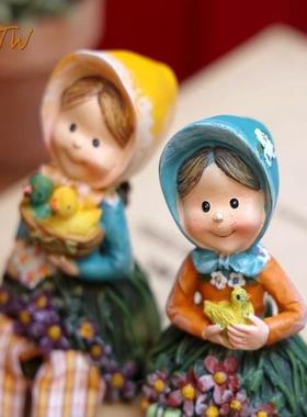 摆设卡哇伊姑娘树脂时尚风摆件