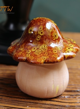 花盆可爱风陶瓷蘑菇草坪装饰品