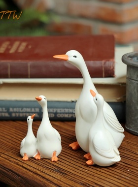 树脂家居点缀装饰田园风小鸭摆件