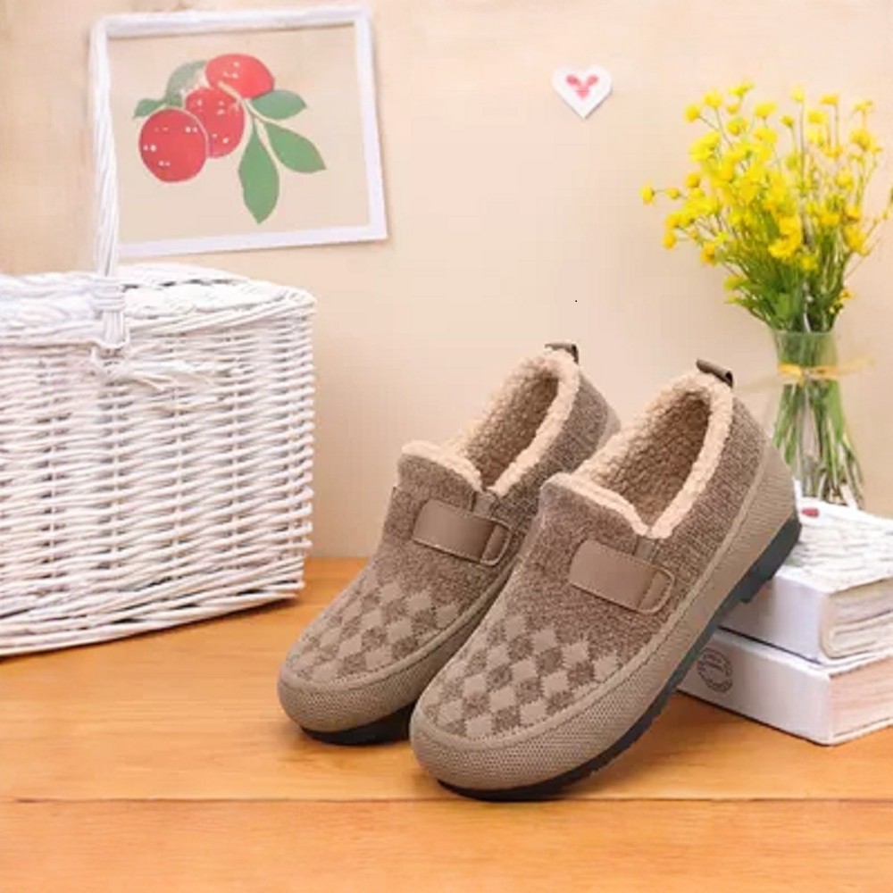 冬季防滑鞋女新款加绒加厚保暖毛毛鞋老北京布鞋女软底舒适豆豆鞋,淘宝优惠券,粉丝福利购,淘宝优惠卷