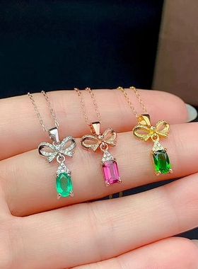 女纯银套装空托长方形耳坠吊坠