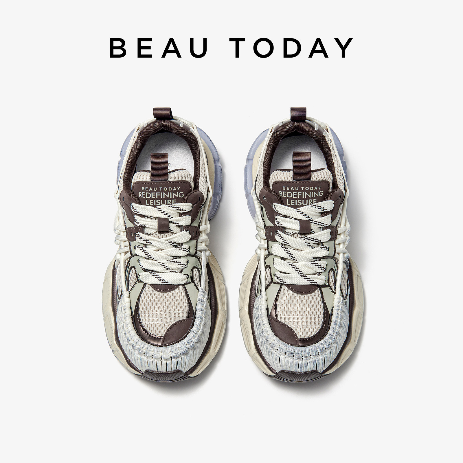 BeauToday厚底老爹鞋女款2026新款春季增高鞋透气运动休闲鞋单鞋,淘宝优惠券,粉丝福利购,淘宝优惠卷