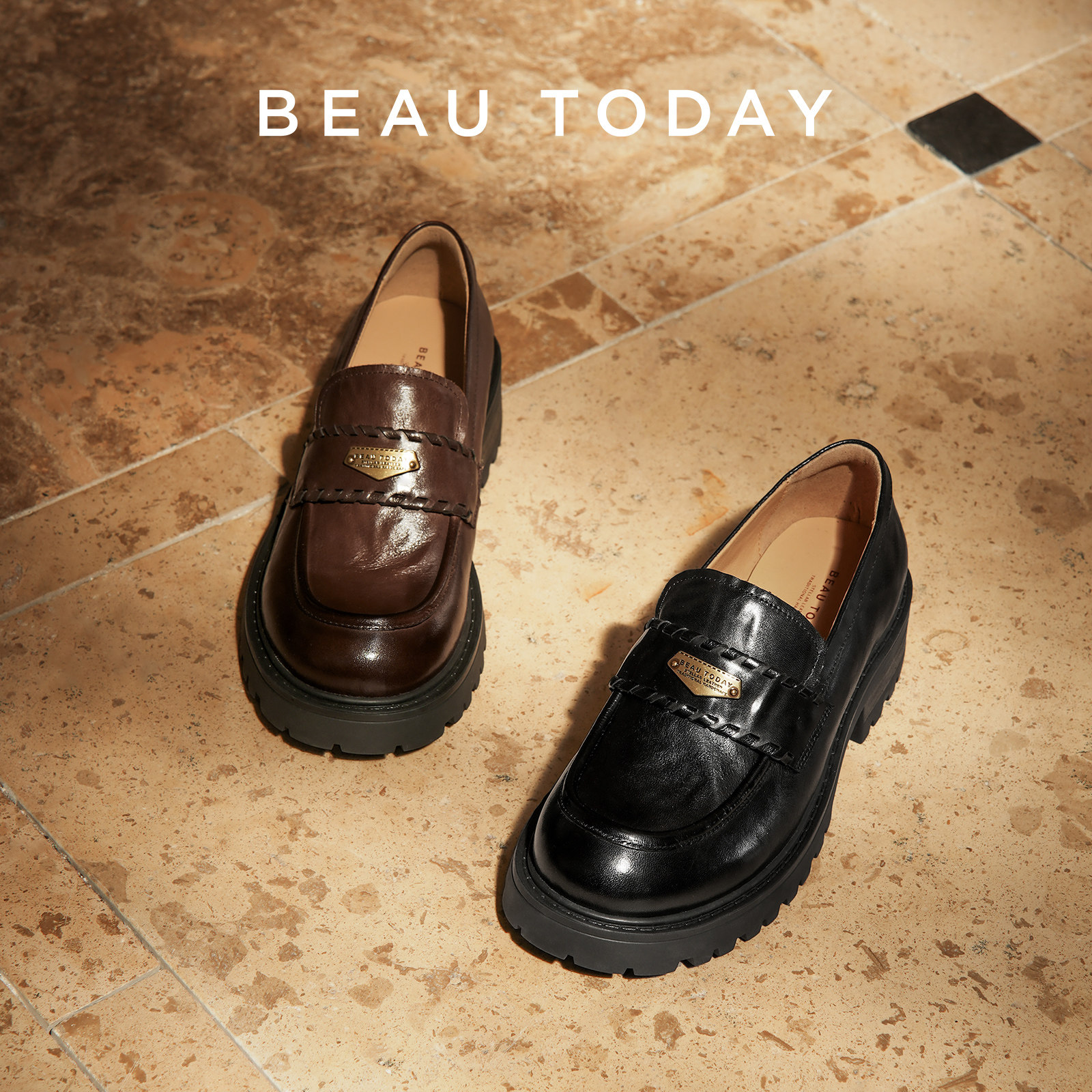 BeauToday厚底乐福鞋女款2025新款秋英伦风小皮鞋女士单鞋休闲鞋,淘宝优惠券,粉丝福利购,淘宝优惠卷