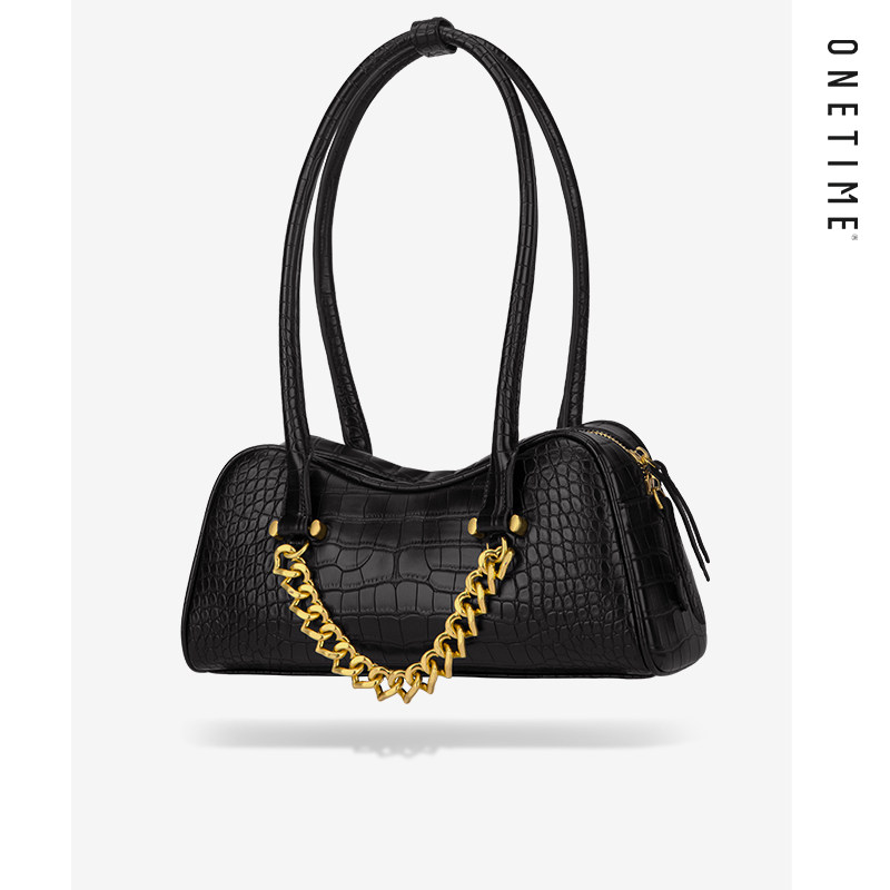 onetime 2022新款黑色链条波士顿包 onetime腋下包