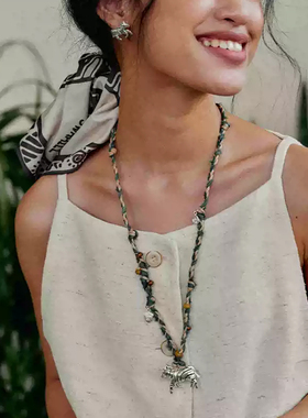 大斑马编绳项链2026新款百搭